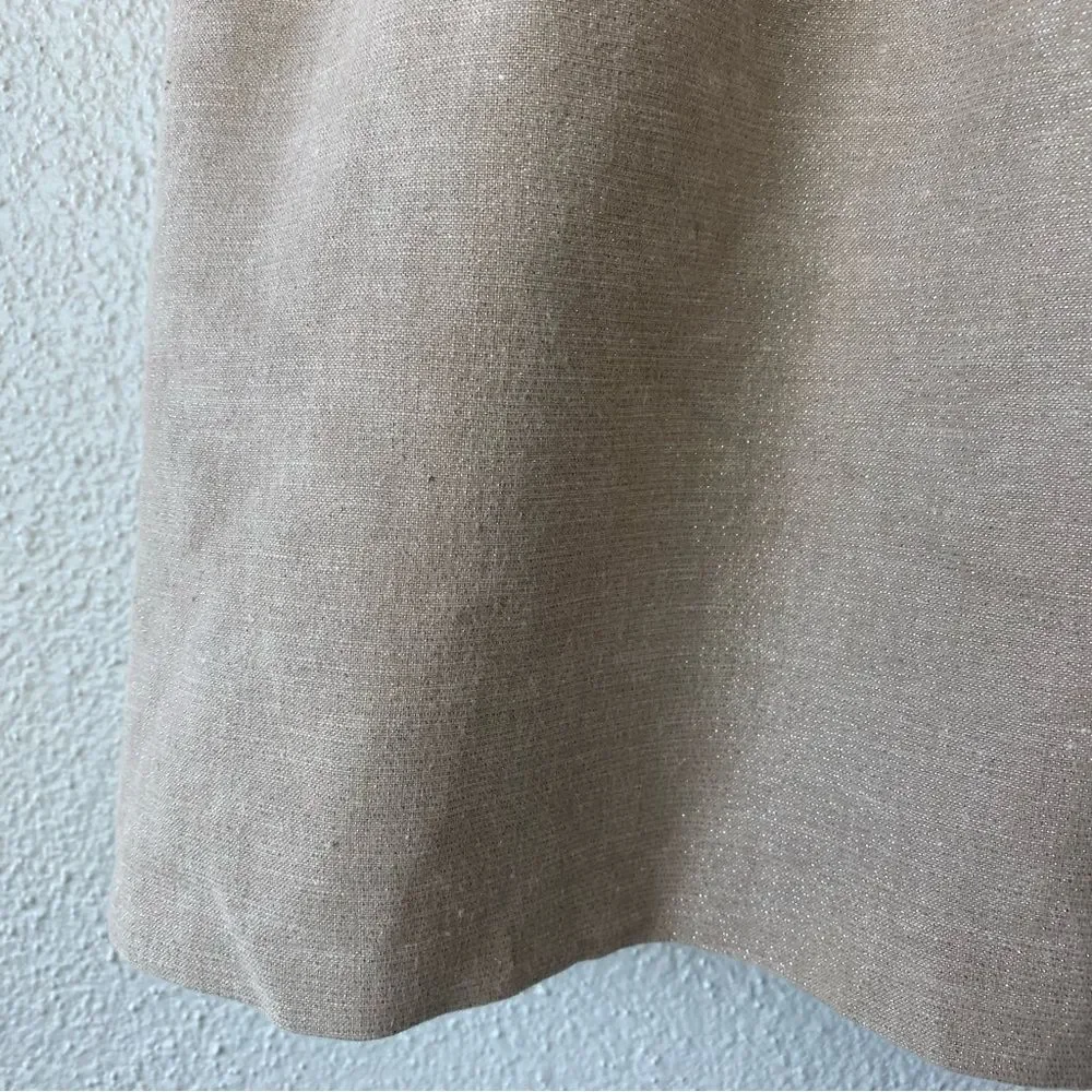 J. Crew Cream Silver Metallic Mini Skirt With Pockets